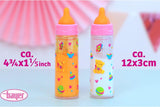 Bayer Design 79201AE kouzelná láhev, láhev na mléko, láhev na pití, příslušenství pro panenky, bílá a oranžová