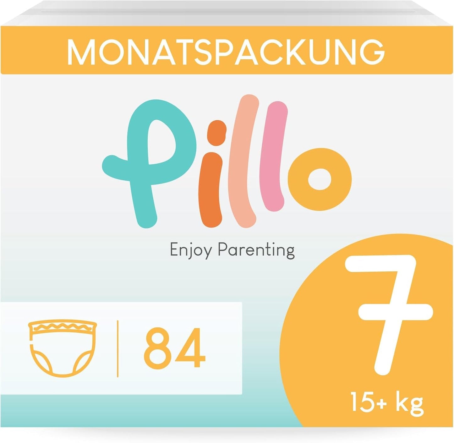 Plenky Pillo, velikost 7, 84 kusů, 4 balení po 21 plenkách, velikost 7 - XXL (15+ kg) - Dětské plenky