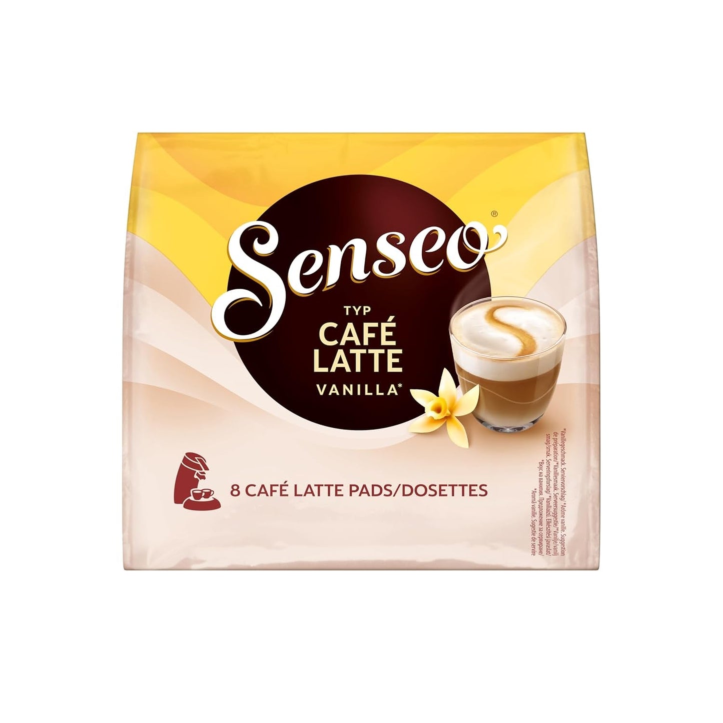Senseo Pads Café Latte Vanilla, 5 x 8 Getränke, 40 kaffeepadů