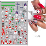 10 Blatt Nagelsticker Weihnachten Nagelaufkleber Selbstklebend Bule White Pine Tree Rentier Samolepka na nehty Dekoration Nageldesign Zubehör