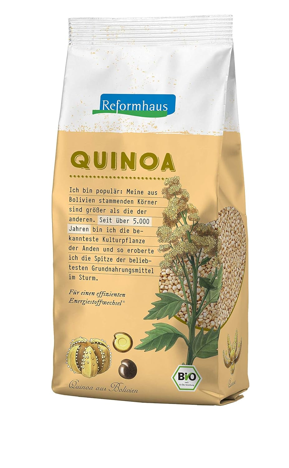 Celá bílá quinoa, bezlepková, bio, 500g