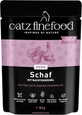 Mokré krmivo pro kočky Catz Finefood Purrrr Sheep Monoprotein no. 113, pro kočky s citlivým zažíváním, 70% obsah masa, 16 sáčků po 85 g