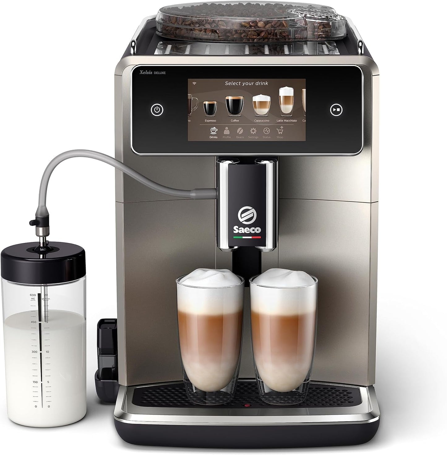 Automatický kávovar Saeco GranAroma – 14 kávových specialit, intuitivní barevný displej, 4 uživatelské profily, keramický mlýnek, 1500 W (SM6580/10)