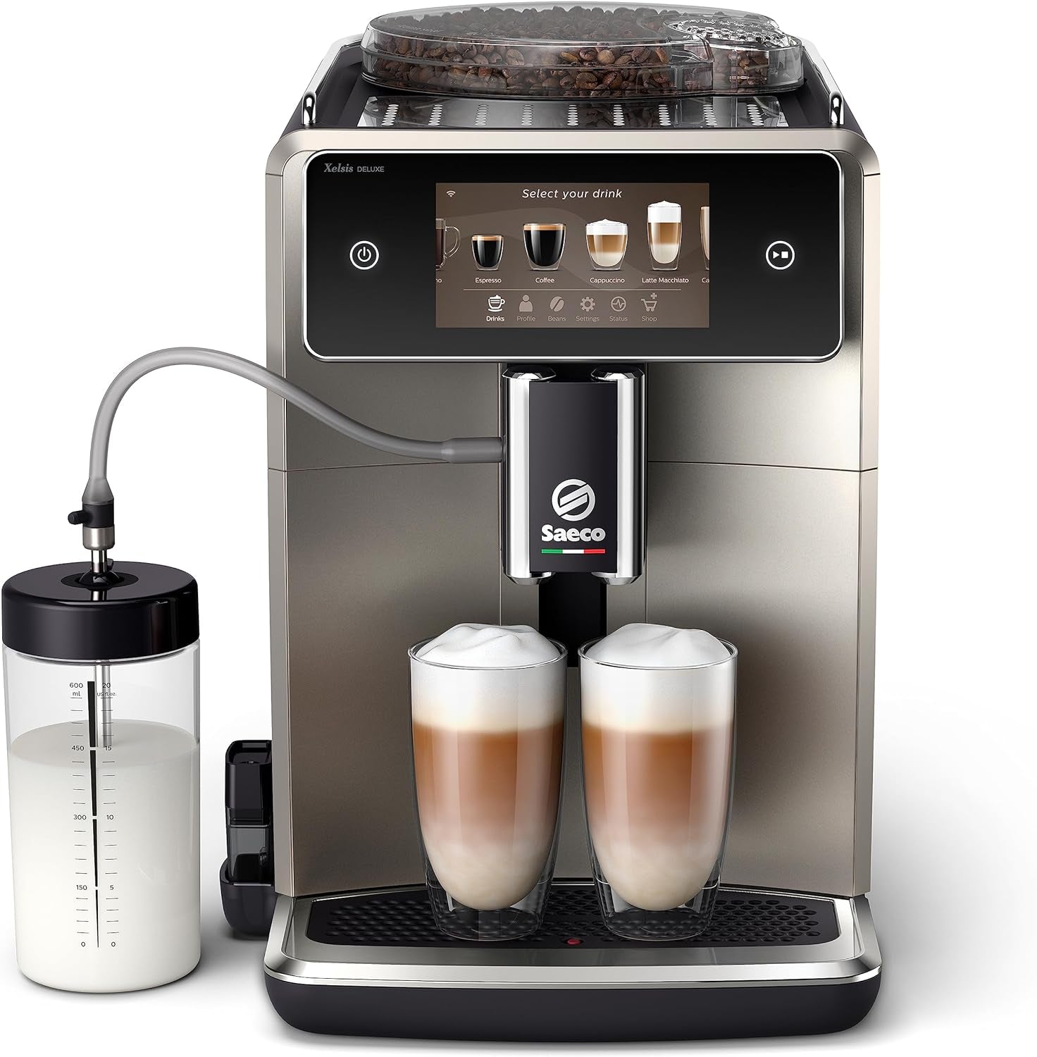 Automatický kávovar Saeco GranAroma – 14 kávových specialit, intuitivní barevný displej, 4 uživatelské profily, keramický mlýnek, 1500 W (SM6580/10)