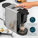 Princess 4v1 multikapsulový espresso kávovar - 1450 wattů, kapsle, kapsle, mletá káva, BPA free, 249450, 01.249450.01.001, černá, stříbrná