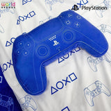 Svět postav: Oficiálně licencovaný polštář ve tvaru ovladače Playstation, design sluchátka, vycpaný plyšový polštář | Modré standardní polštáře Naty Shop, ideální do ložnice nebo na hraní