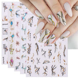 Jmeowio JMEOWIO Nálepka na nehty Marmor Französische Spitze 10 Blatt Nálepka na nehty Selbtklebend Nagelaufkleber Bunt Dekoration Nageldesign Zubehör