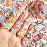 50 Stück 3D Blume Sada kousků na nehty, Bunte Nageldesign Zubehör, Nägel Charms Und Nagel Art Charms, Perfekt Für Nailart, Maniküre Dekoration Und DIY Nageldesign