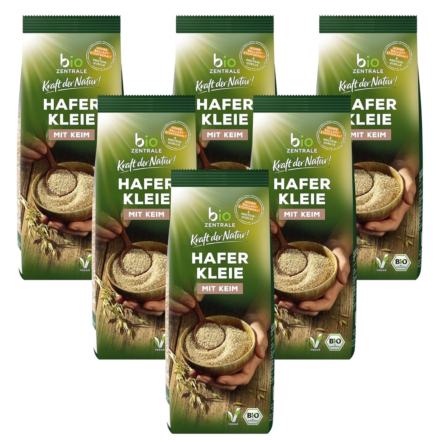 Biocentral bio ovesné otruby 1 kg | Výhodný balíček | Zdroj bílkovin s vysokým obsahem vlákniny | Přirozeně vegan | Ze zemědělství EU | Nízký obsah cukru
