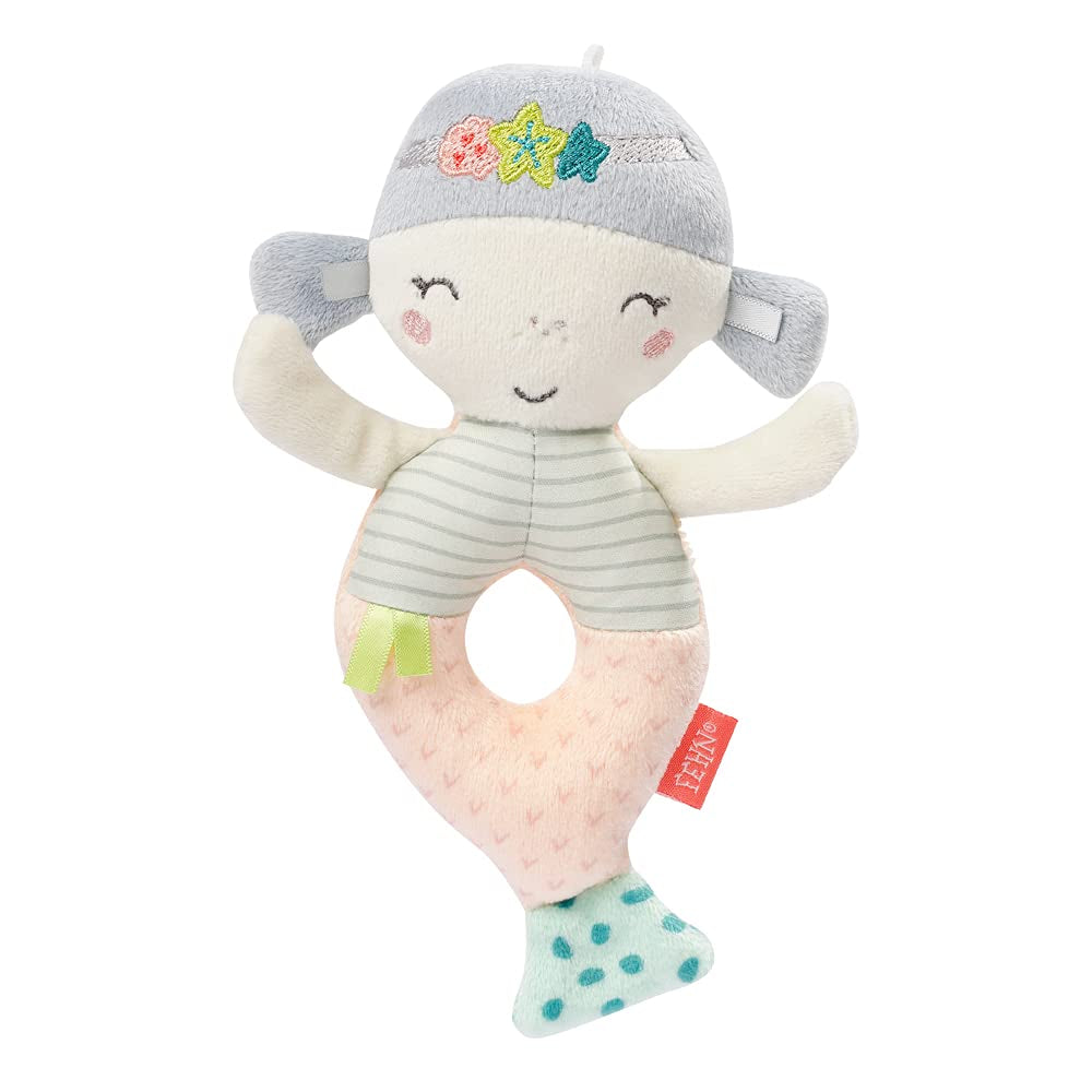 Fehn baby grip ring hračka ovečka fehnNATUR - plyšová hračka z bio bavlny - hračka pro miminko se zvonkem a hravá hračka na učení - hračka pro miminka a batolata od 0+ měsíců Baby Toys Naty Shop Mermaid