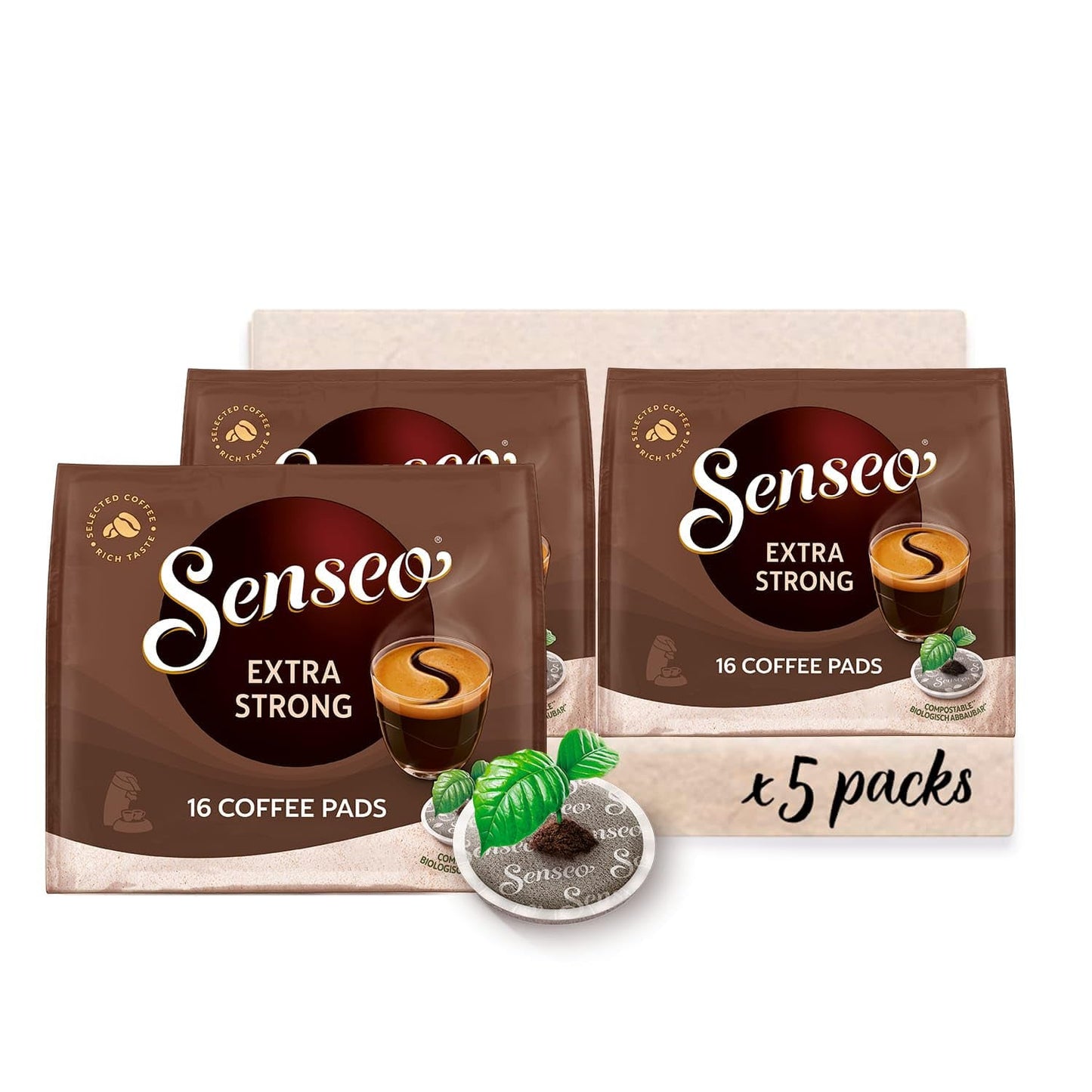 Senseo Pads Extra Strong, 5 x 16 Getränke, 80 Kaffeepadů