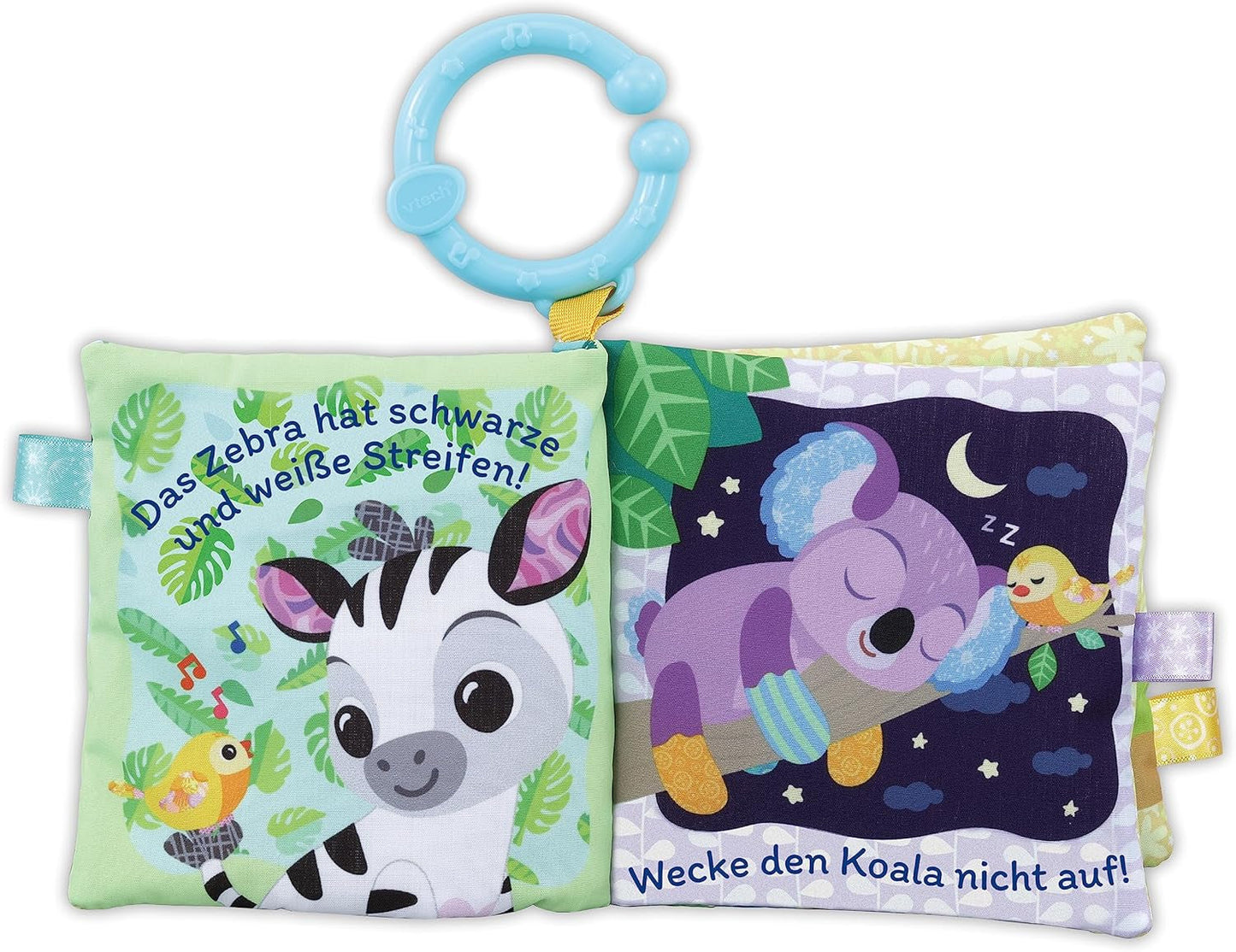 VTech Baby - Dárková sada Baby's Animal Friends - Sada hraček s látkovou knihou, Zpívajícím ptáčkem a Zebrou chrastítkem - Pro 0-24 měsíců Hračky pro miminka Naty Shop