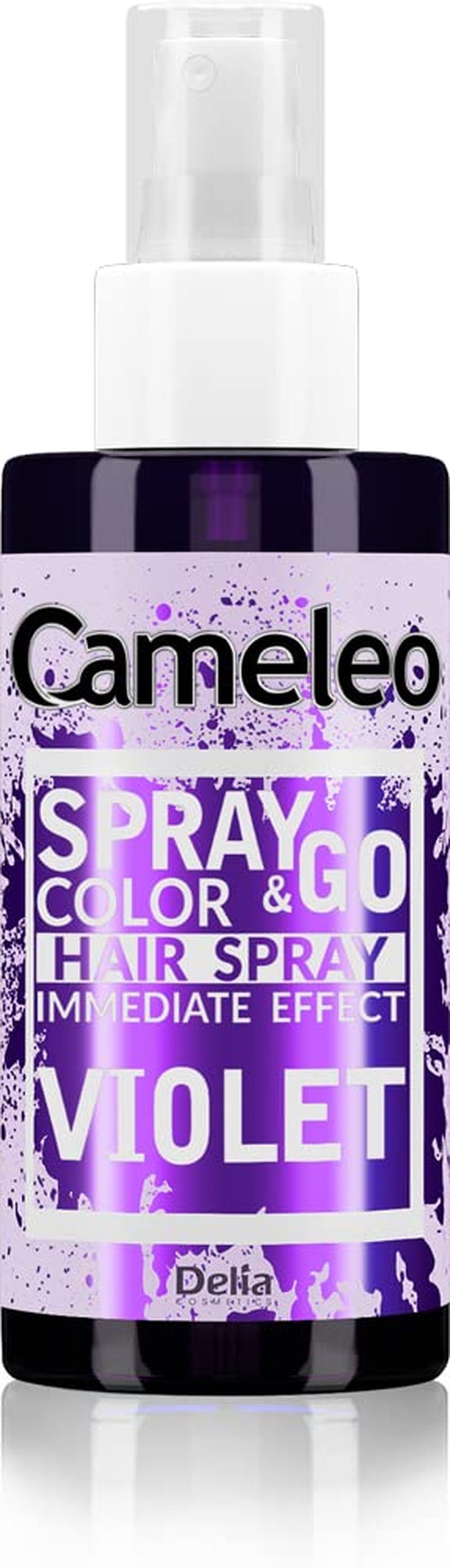 Cameleo - Spray & Go - barva na vlasy ve spreji - fialová - pro blond, platinovou blond a šedivé vlasy - stačí nastříkat a jít - semipermanentní - okamžitý výsledek - karnevalová barva na vlasy ve spreji - 150 ml Naty Shop Violet Hair Dye 150 Ml (1 balení)