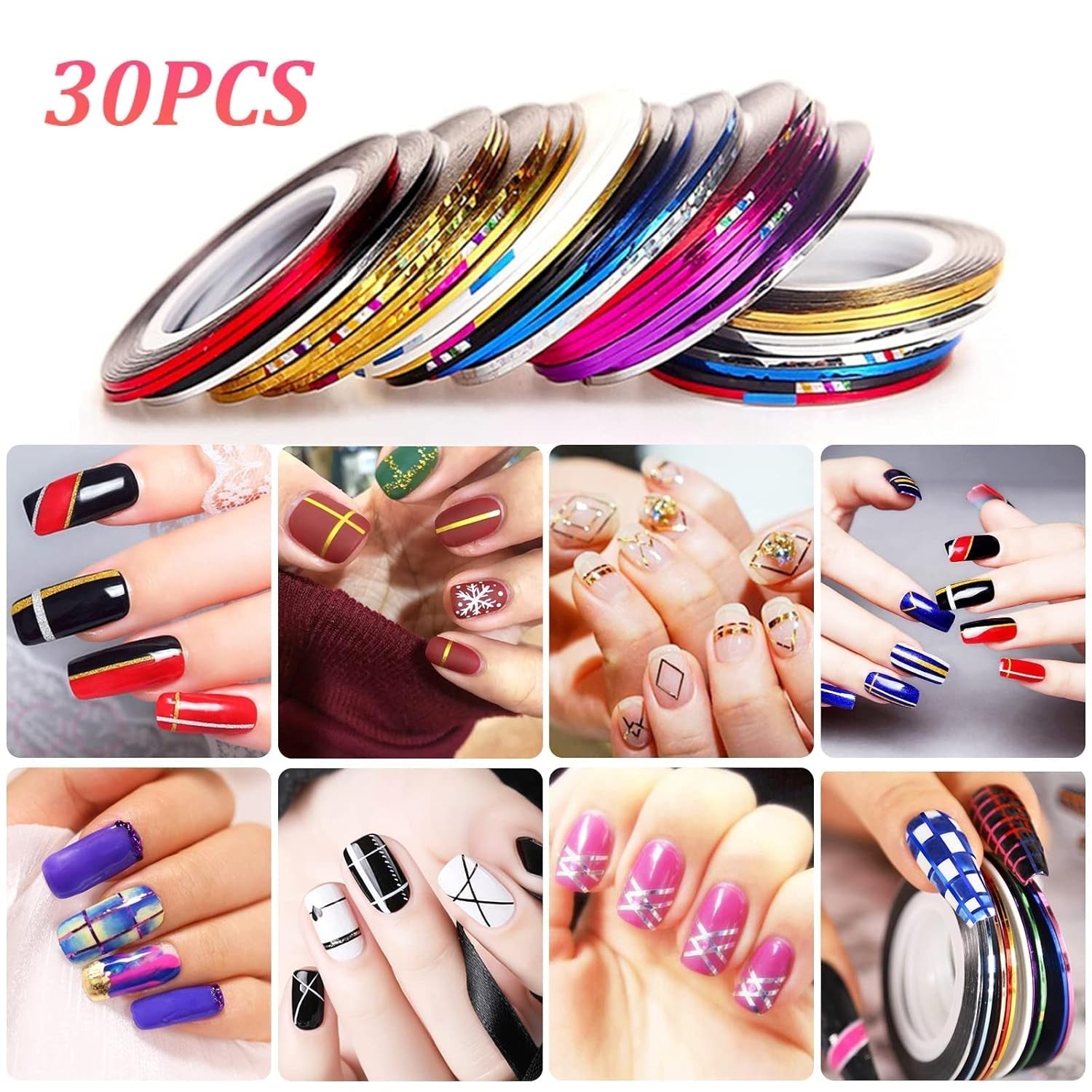 Nail Art Pinsel Und Dekorationen Set,Nail Art Dekoration Zubehör Set,15 ks Pinsel,5 Blätter Nagelsticker,5 ks tečkované pero,Strasssteine ​​​​Nägel,Ultra Dünn Nagel Paillettes Für Nagelkunst Maniküre