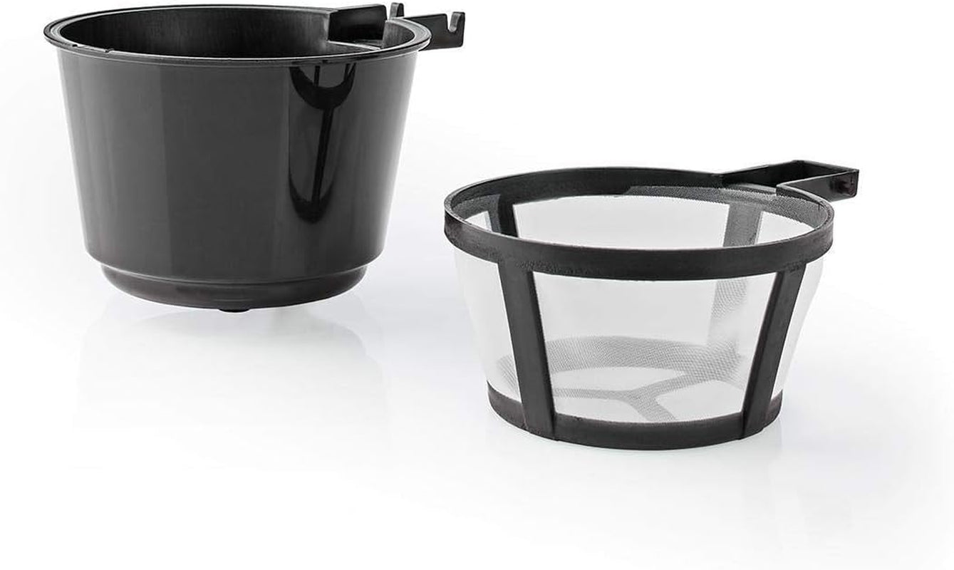 Espressor NEDIS - filtrovaná káva - 0,4 l - 1 šálek - časovač - černá / stříbrná
