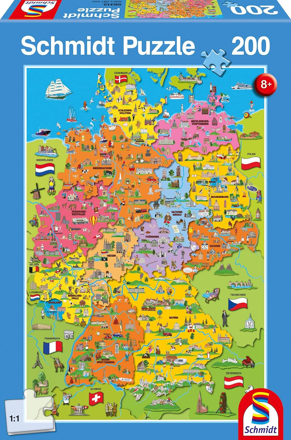 Mapa Německa s obrázky (skládačka pro děti) Puzzle Naty Shop Výchozí název