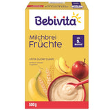 Mléčná kaše s ovocem (4x500g), od 5 měsíců, bez přidaného cukru, s cennými minerály a vitamíny, velmi zasytí
