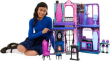 Hotelový domeček pro panenky Monster High Buh-tique, skládací herní sada s děsivými překvapeními v každém pokoji a 13+ herních sad, včetně nábytku a doplňků, JBF16
