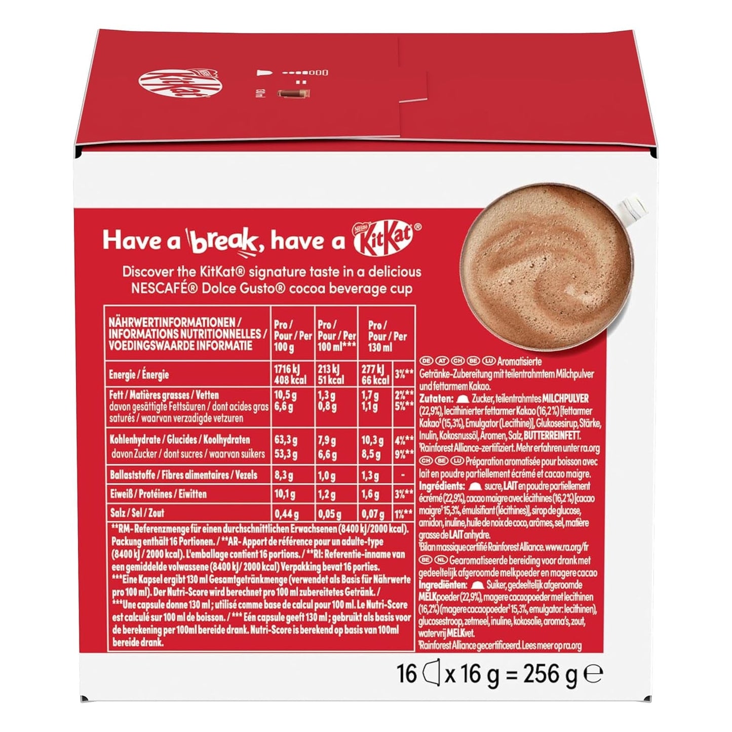 NESCAFÉ DOLCE GUSTO Kitkat Kaffeekapseln 3er Pack (3 x 16 kapslí)