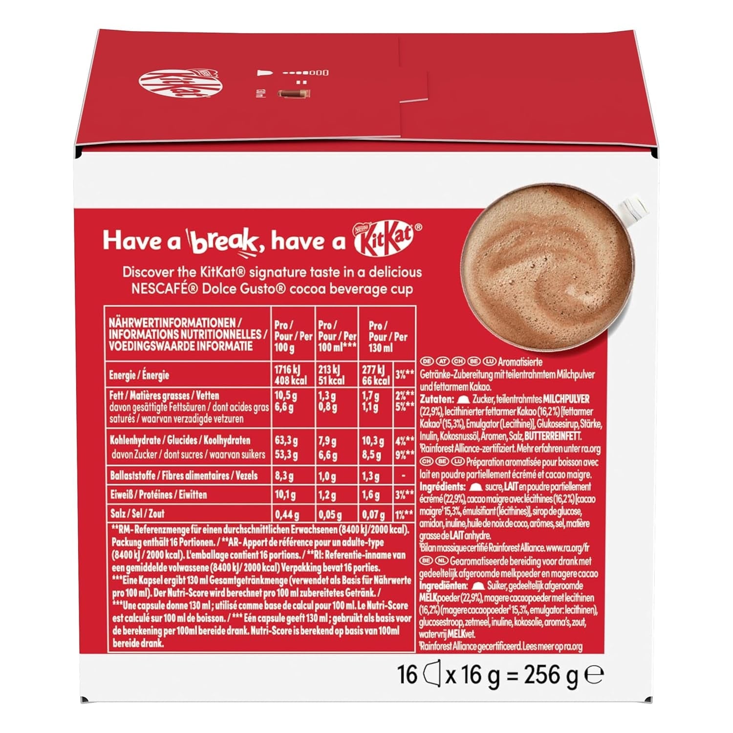 NESCAFÉ DOLCE GUSTO Kitkat Kaffeekapseln 3er Pack (3 x 16 kapslí)