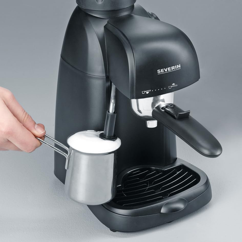 Kávovar na espresso SEVERIN KA 5978 (obsahuje servírovací misku a odměrku, až 4 šálky) černý, standardní