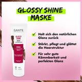 SANTE Naturkosmetik Glossy Shine Mask organický extrakt z březových listů + 3x proteinový komplex, bez silikonů a hydratační maska na vlasy, veganská vlasová péče pro větší lesk a poddajnost, 150 ml Naty Shop Hair Mask