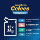 Felix Sensations Mokré krmivo pro kočky v želé, různé rybí směsi, balení 6 ks (6 x 12 sáčků po 85 g)