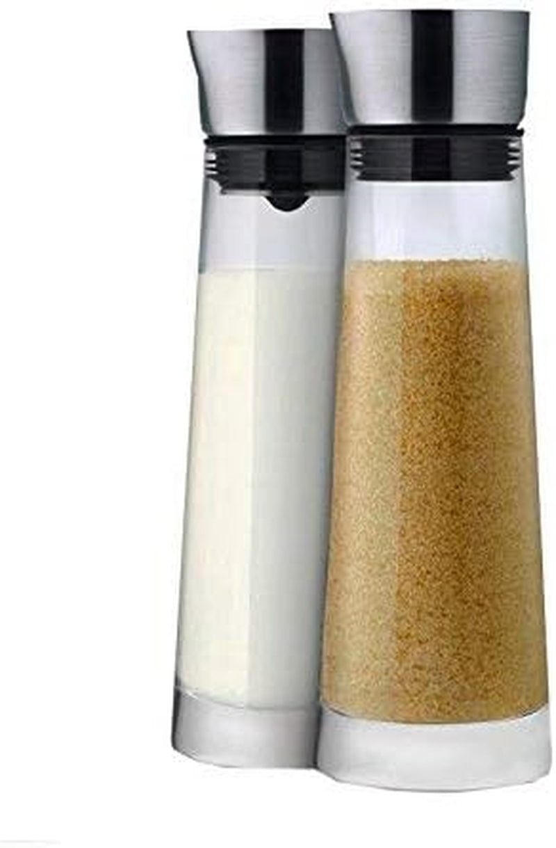 blomus -MACCHIATO- Skleněná sada na cukr a smetanu, objem 180ml, nerezové víko, na čaj a kávu, vysoká kvalita zpracování, exkluzivní vzhled (V/Š/H: 17 x 5,4 x 5,4 cm, Transparent, 63510)