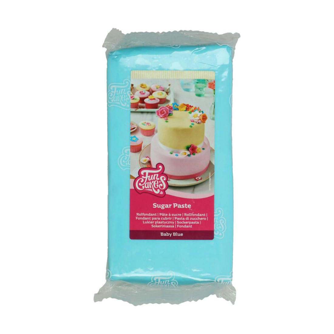 FunCakes Baby Blue Rolled Fondant: Snadné použití, hladký, pružný, měkký a poddajný, ideální pro zdobení dortů, halal, košer a bez lepku. 1 kg cukrové pasty Naty Shop Default Title