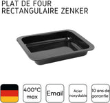 Zenker Ofenbackform (33 X 5 X 25 Cm) SPECIÁLNÍ VAŘENÍ, Rechteckige Auflaufform Mit Enamelle-Versiegelung, Backform Mit Extra Hohem Rand (Farbe: Schwarz), Menge: 1 Stück Formy a plechy na pečení Naty Shop