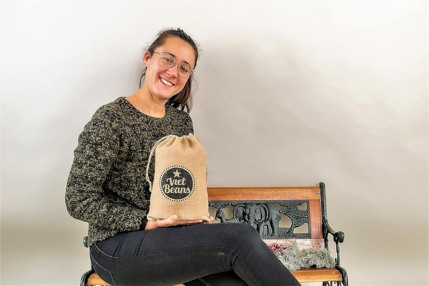 Kaffee Geschenk für Kaffeeliebhaber - Kaffeesack Juta - Vier Sorten exotischer Kaffee im Jutesack - Weihnachten Geschenkidee - Geschenk für Kaffeetrinker - Ganze Bohne