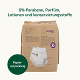 Bambo přírodní plenky, velikost 5 (11-17kg) - měsíční balení 95 | Pleny se zlepšenou ochranou proti protečení | Maximální pohodlí a svoboda pro aktivní děti | Dermatologicky testované plenky