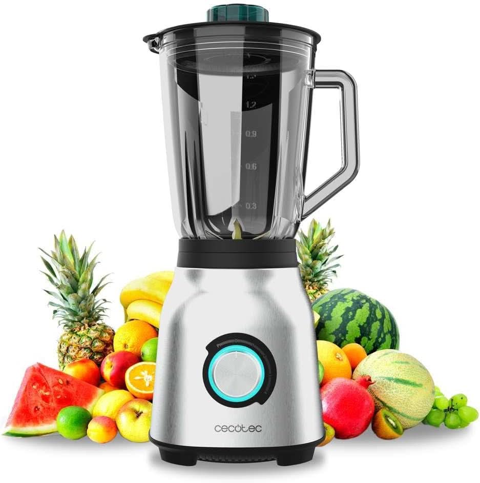 Cecotec Standmixer Power Black Titanium 2200MAX Smooth, 2200 W Maximale Leistung, 6 klingen Aus Edelstahl, Ice-Crush-Funktion, Turbo- Und Smoothie-Funktion, Autoclean-Funktion Kitchen Naty Shop Inox 1800 W | 1,5 l + Autoclean