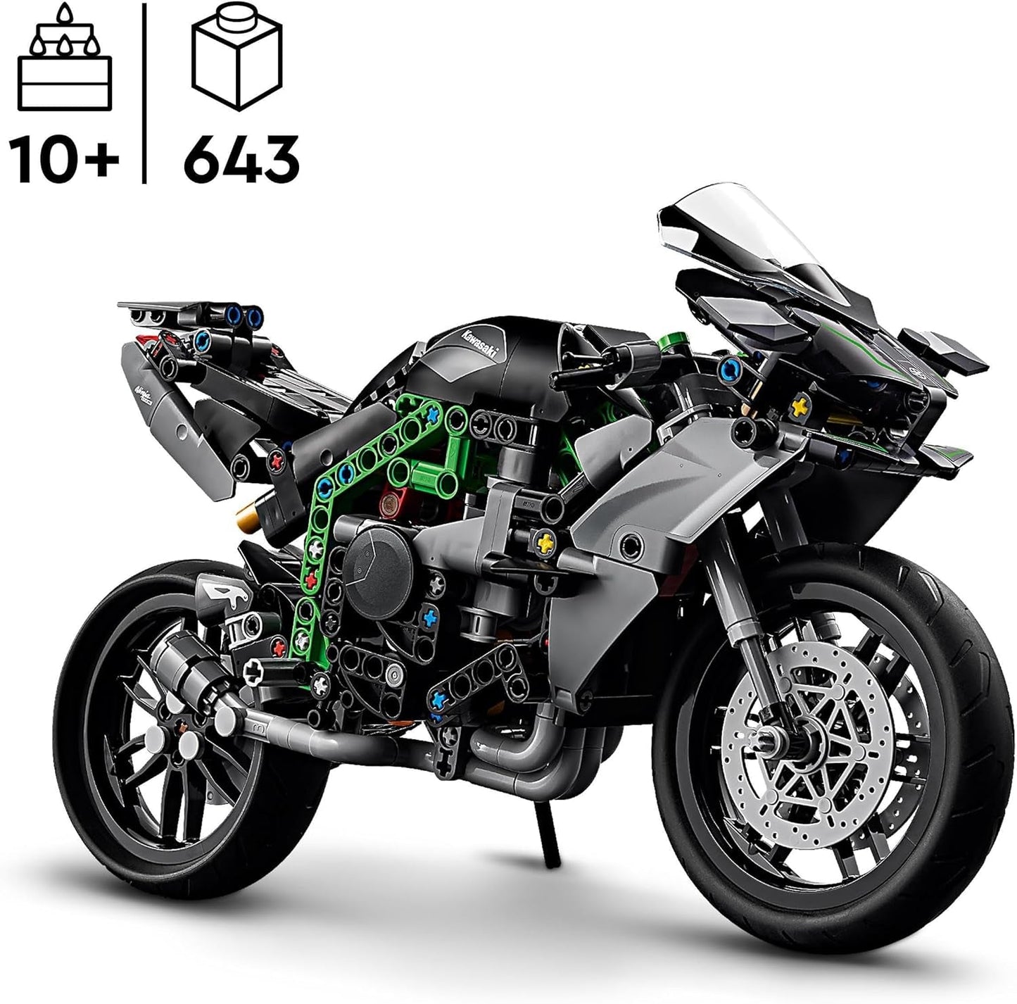 LEGO Technic Kawasaki Ninja H2R Motocykl, Děti a dospělí Dárek k narozeninám, Dekorace, Hračka, Model pro chlapce a dívky Věk 10+ 42170 Stavebnice Besuche den LEGO-Store