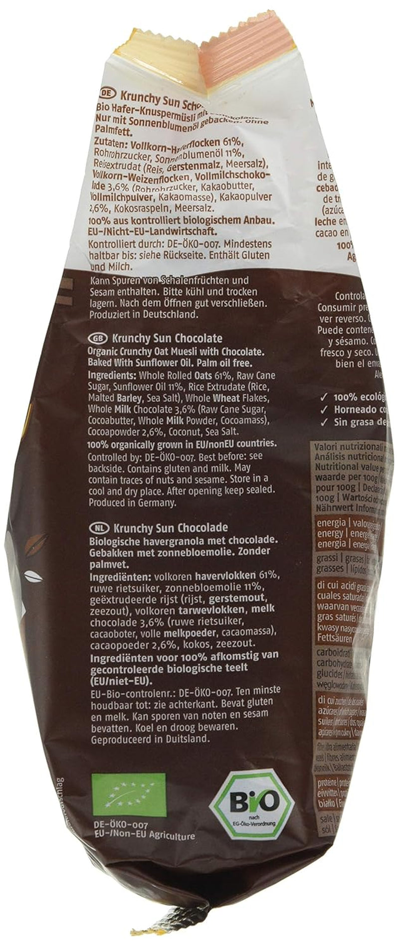 Barnhouse Krunchy Sun | Müsli s čokoládou | Ekologické | Vegetariánská, 375 gramů