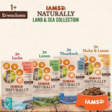 IAMS Natural Mokré krmivo pro kočky v omáčce - Vysoce kvalitní mokré krmivo pro maso a ryby pro dospělé kočky, Land & Sea Collection, 12 x 85 g
