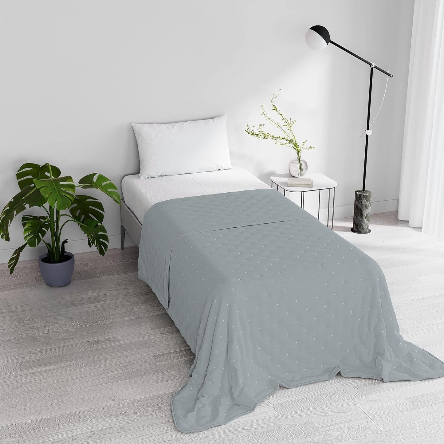 Elegantní letní přikrývka, prošívaná, zelená, 170 X 250 cm Přikrývky a přikrývky Naty Shop Tmavě šedá 170X250Cm