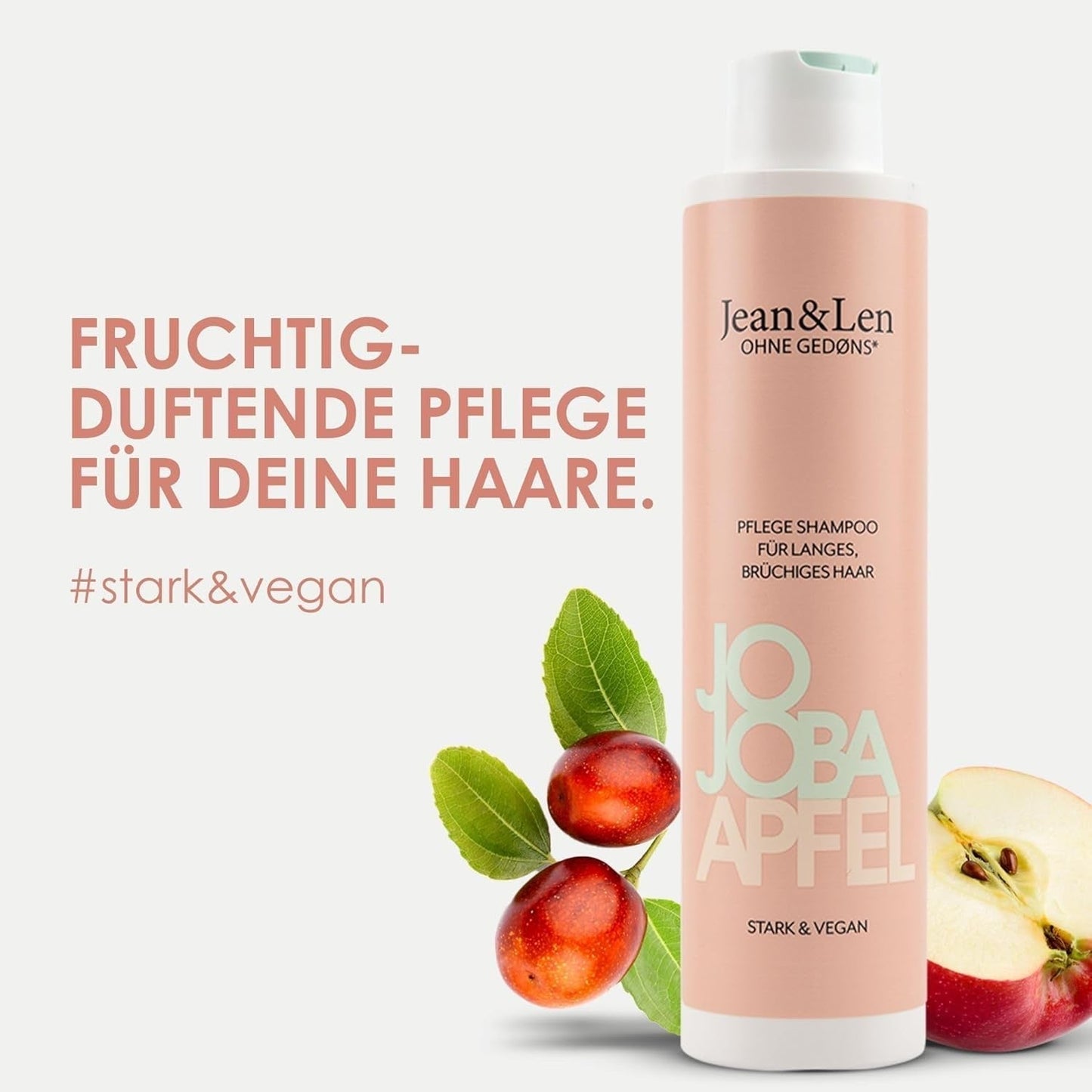 Jean & Len Care Shampoo Jojoba & Apple, vyživuje dlouhé a křehké vlasy, 300 ml Sprcha a koupel Jean & Len