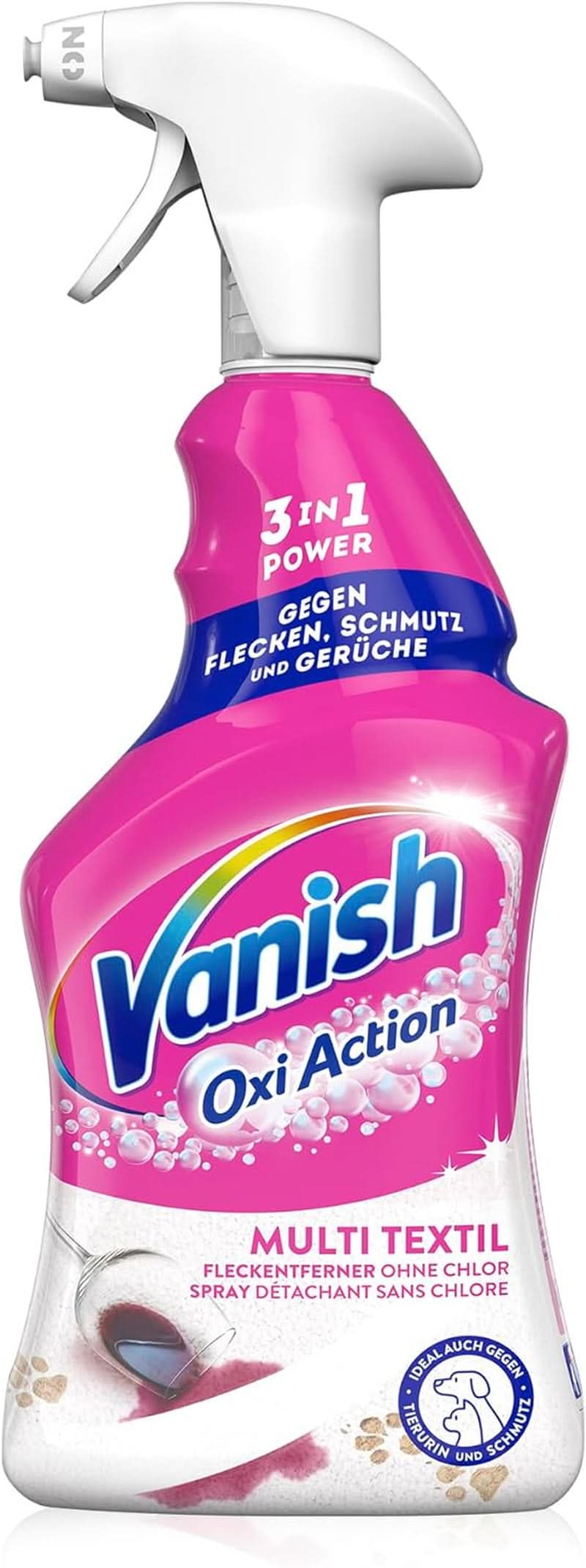 Vanish Oxi Action Multi - Sprej na odstraňování textilních skvrn - 660 ml - Textilní prostředek na koberce a čalounění - proti nečistotám a zápachu moči Naty Shop