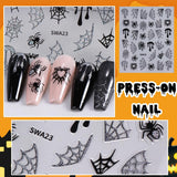 5 ks Halloweenských 3D samolepek na nehty, 5D stereoskopických samolepek na nehty, ozdob na nehty, příslušenství k designu nehtů