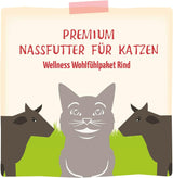 MjAMjAM - prémiové mokré krmivo pro kočky - wellness balíček hovězí maso, balení 12 ks (12 x 125 g), bez obilovin s extra masem