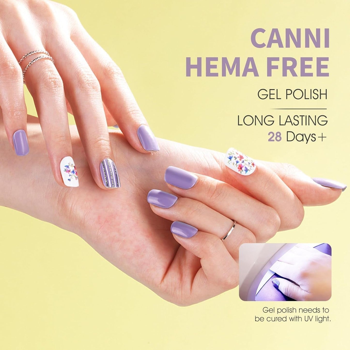 CANNI gel lak na nehty, semipermanentní, tmavě fialový, lak na nehty, UV gel, soak off, manikúra