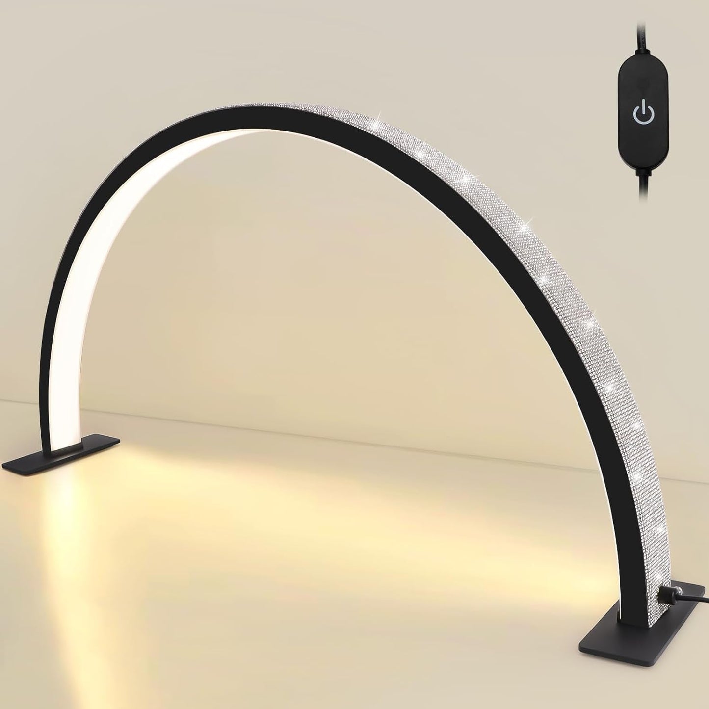 Kalolary Lampadaire, Lash Lumière Pour Extensions De Cils Regglable À 360°, 3000K-6000K Demi-Lune Lamp, Lamp De Beauté (Půlměsíční lampa)