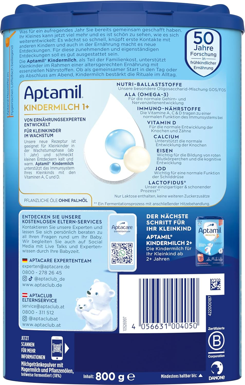 Aptamil Růstové mléko 1 Plus - Růstové mléko od 1 roku - 800g