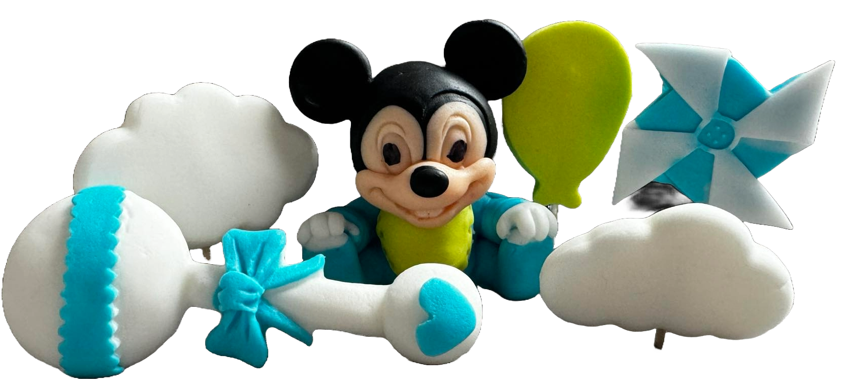 Sada 6 jedlých cukrových dekorací, ozdoby z cukrové pasty Mickey Mouse Naty Shop