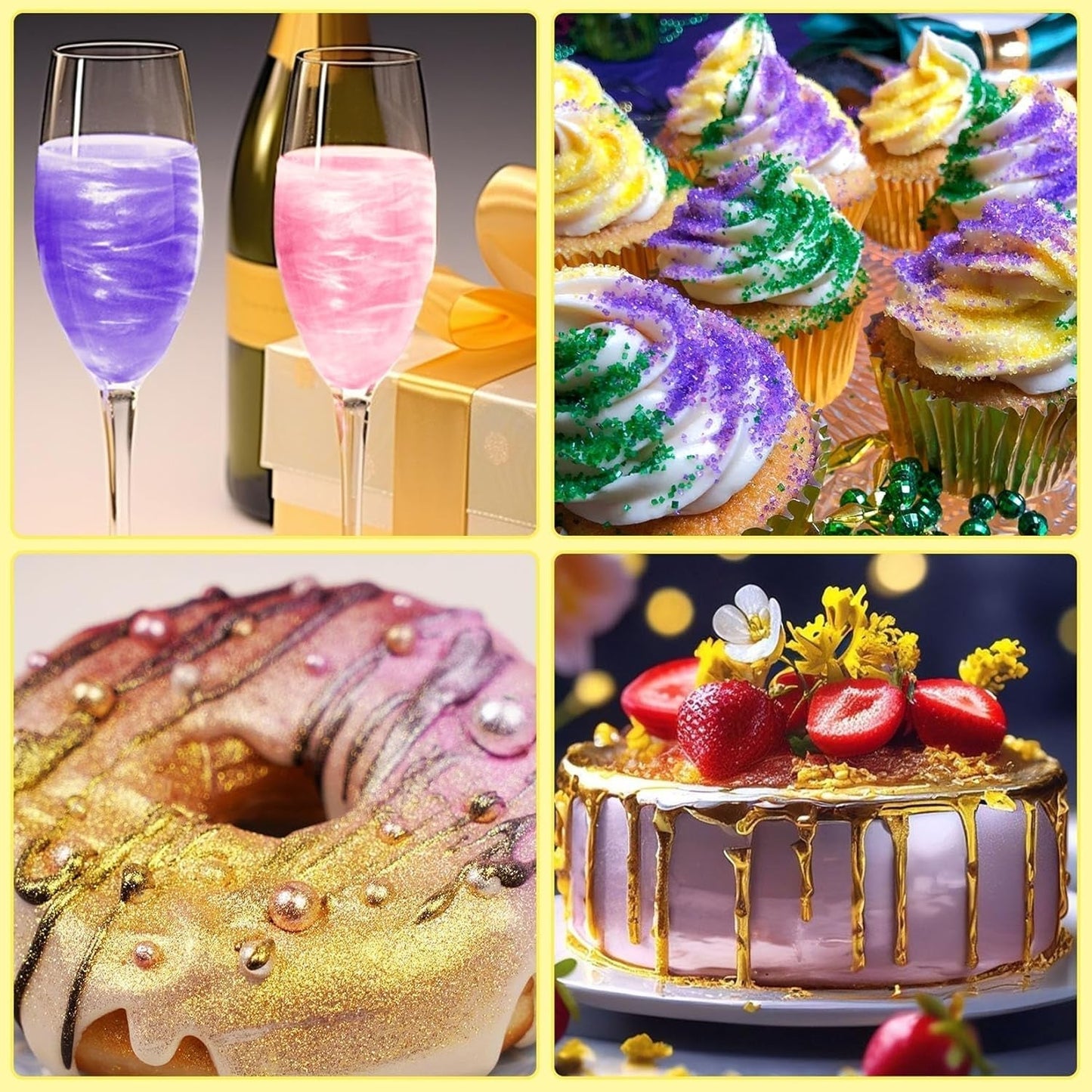 Kicofood, jedlé třpytky, 5 gramů, různé barvy Glitter Naty Shop