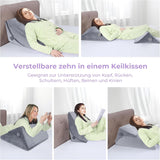 Nastavitelný polštář z pěny s vysokou hustotou, Ergonomický polštář na záda na postel a pohovku, Antirefluxní polštář na čtení na spaní, hraní, sledování televize (těžký)