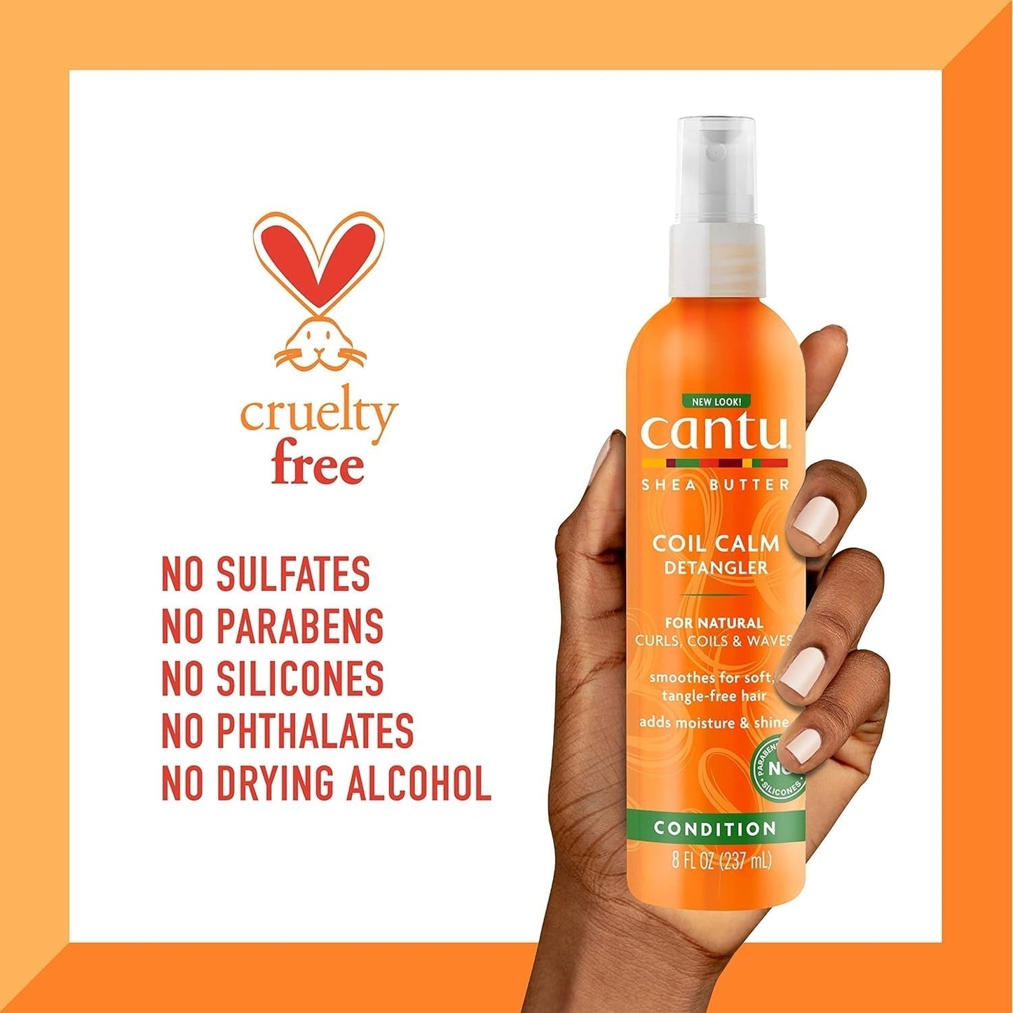 Cantu Coil Calm rozčesávací sprej, bambucké máslo, kudrnaté vlasy, 237 ml produkty na rozčesávání Naty Shop