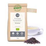 Pinhead Gunpowder Organic Green Tea Bulk 1kg – Vysoce kvalitní organický zelený čaj z Číny – Mírně kouřová chuť – Pro gurmány a znalce čaje – Mycupoftea