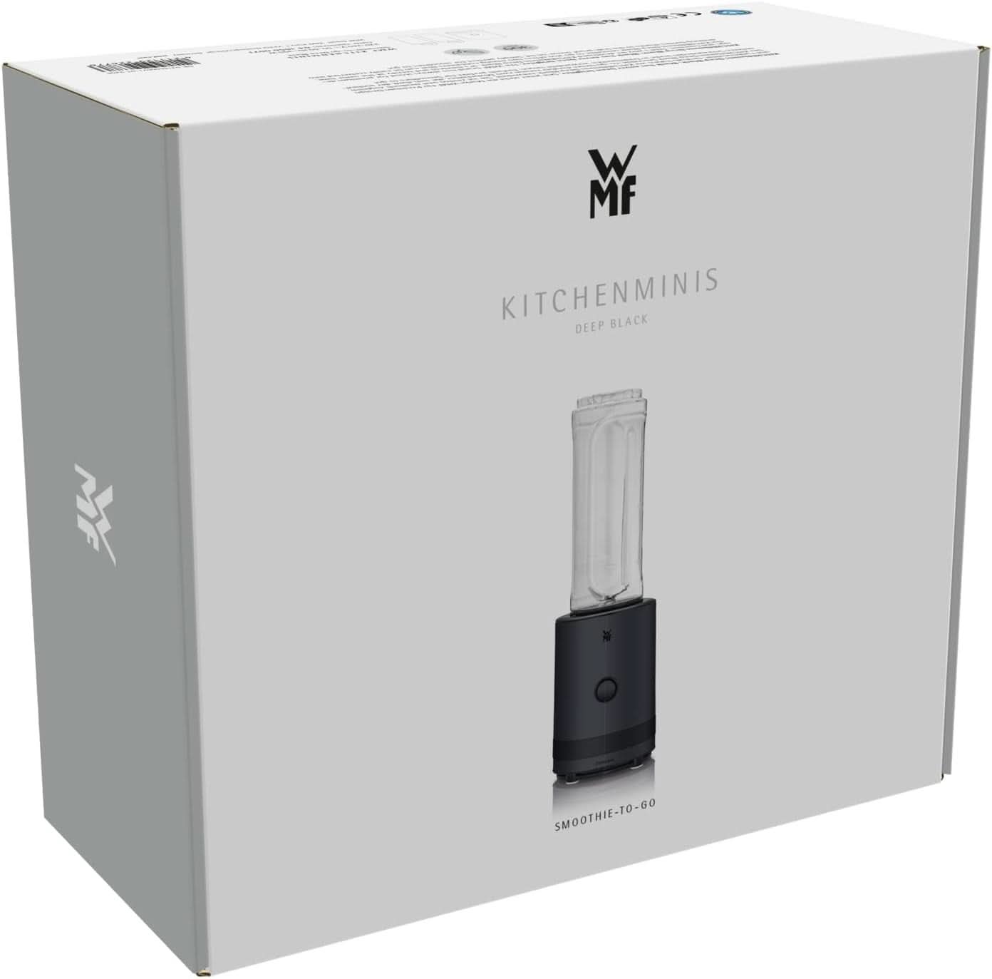 WMF Küchenminis Smoothie-To-Go, Mini stojanový mixér Mit Zwei Mix-/Trinkbehältern 0,6L, Mixér Hochleistungsmixer 300 W, Edelstahl Matt, Schwarz Kitchen Naty Shop
